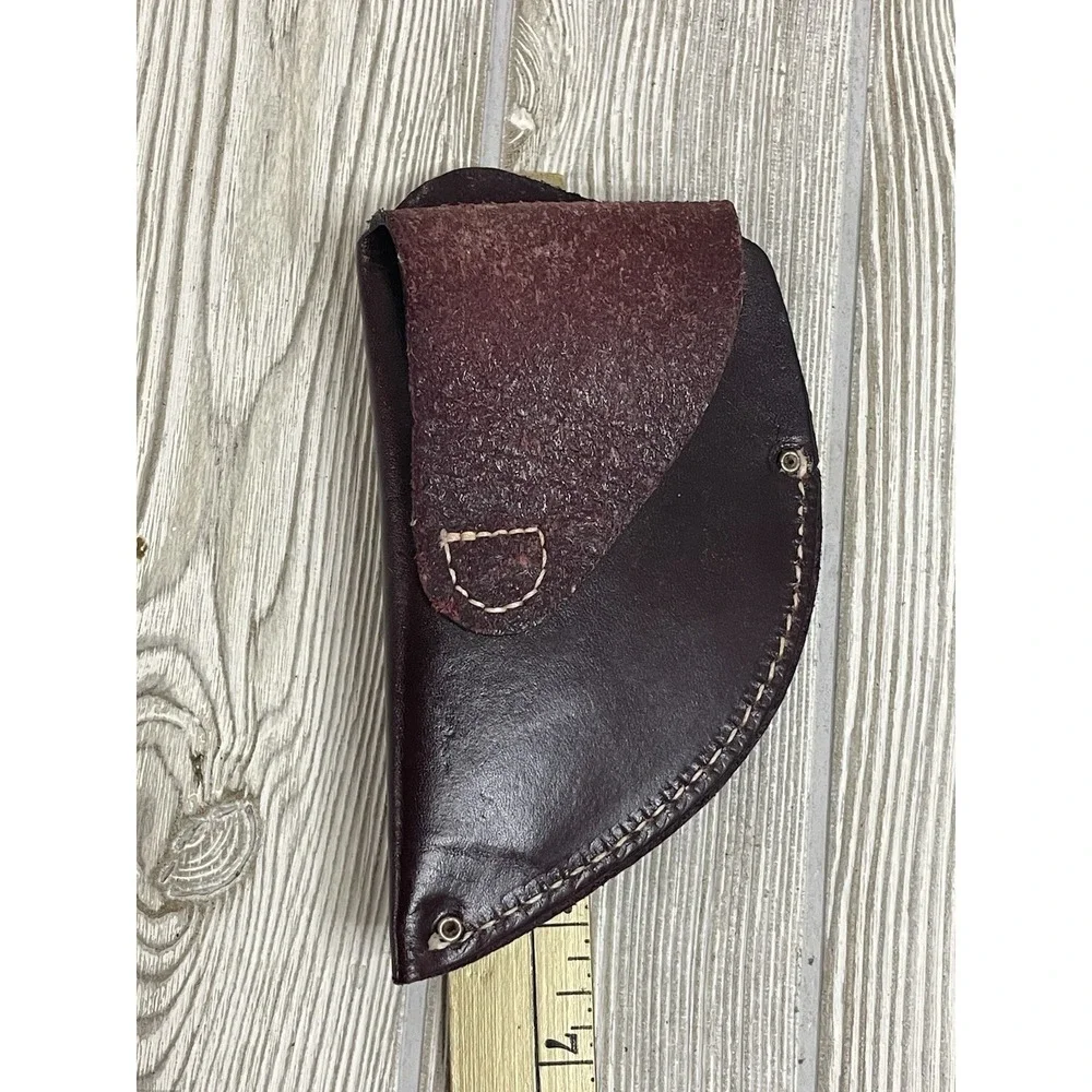 Soovill MFG Leather Holster Belt Carry 6.5in Basket Weave Burgundy Sheath Case